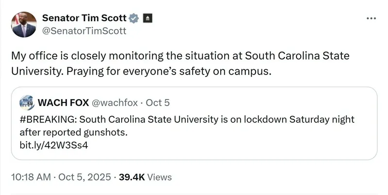 Hoa Kỳ: Xả súng liên tiếp tại Đại học Bang Nam Carolina, 2 người thương vong