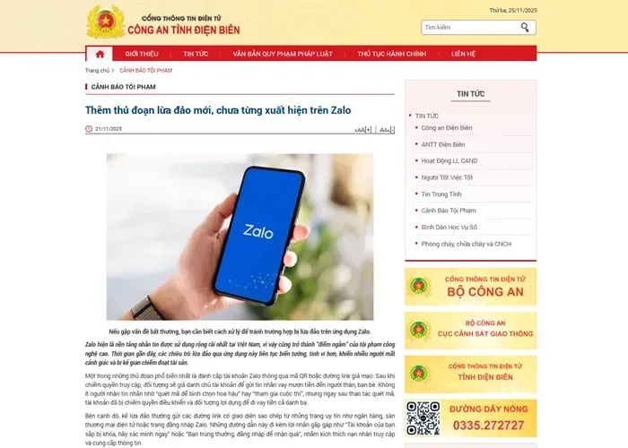 Cảnh giác lừa đảo bằng QR, link giả, mạo danh cơ quan trên Zalo