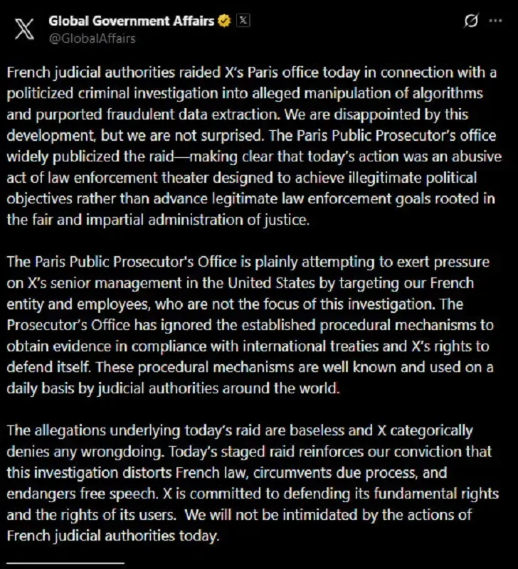 C&ocirc;ng tố vi&ecirc;n Paris triệu tập Elon Musk sau khi kh&aacute;m x&eacute;t văn ph&ograve;ng &ldquo;X&rdquo;