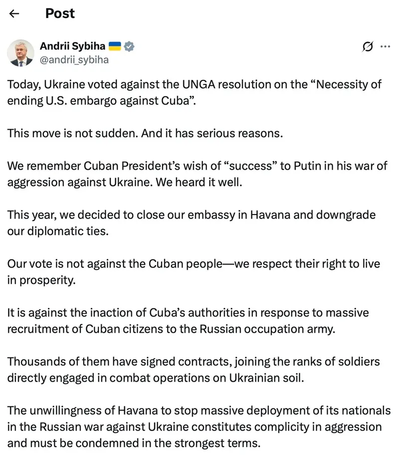 Chính quyền Ukraine đóng cửa Đại sứ quán tại Cuba 