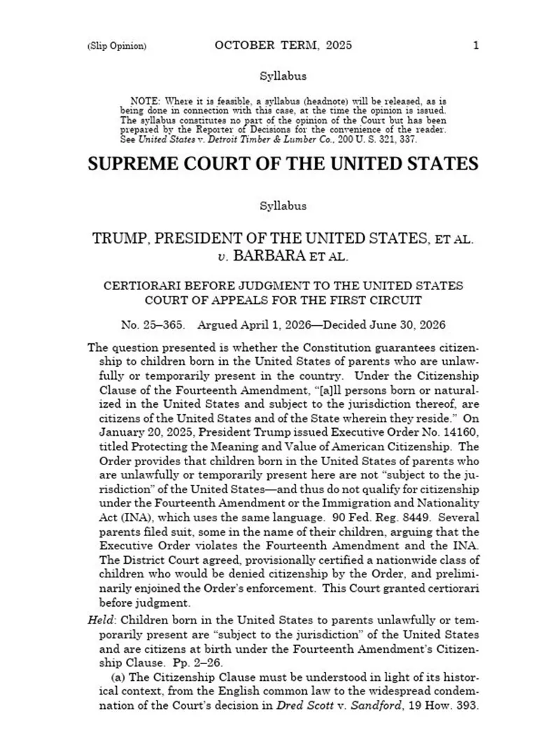 SCOTUS chặn sắc lệnh cấm quyền &ldquo;quốc tịch theo nơi sinh&rdquo; của &ocirc;ng Trump 