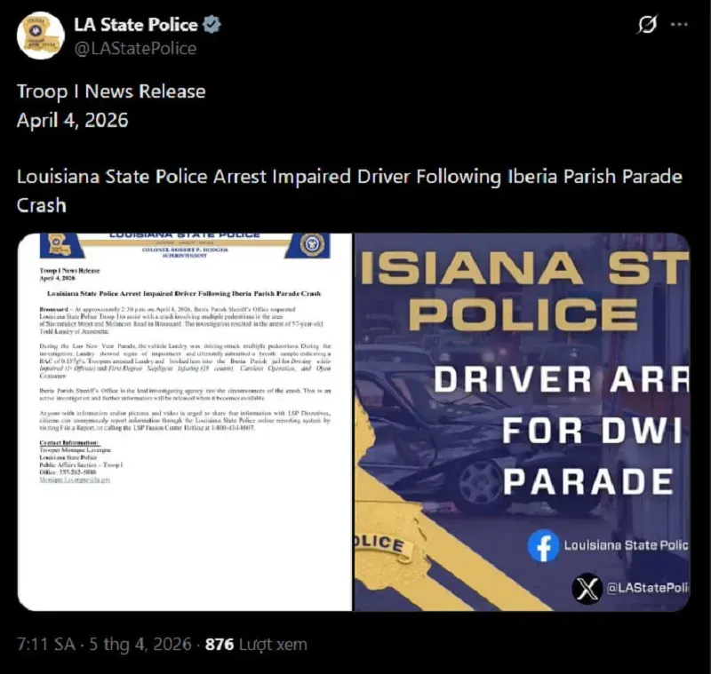 hoa-ky-xe-lao-vao-le-hoi-lao-o-louisiana-hang-chuc-nguoi-bi-thuong (3).webp Hoa Kỳ: Xe lao vào lễ hội Lào ở Louisiana, hàng chục người bị thương