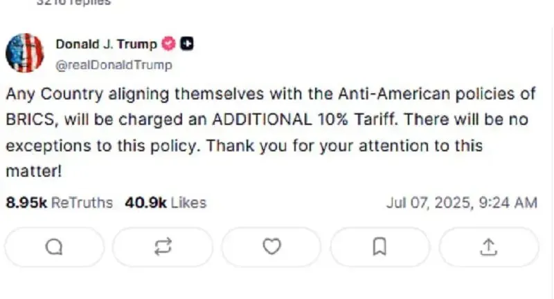 Trump áp thuế 10% với các nước BRICS bị cho là “chống Hoa Kỳ”?