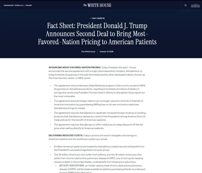 Thỏa thuận với chính quyền Trump, AstraZeneca giảm giá thuốc chương trình Medicaid
