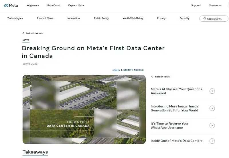 meta-dau-tu-9-ty-usd-xay-dung-tam-du-lieu-ai-dau-tien-tai-canada-2.webp Meta đầu tư 9 tỷ USD xây trung tâm dữ liệu AI đầu tiên tại Canada