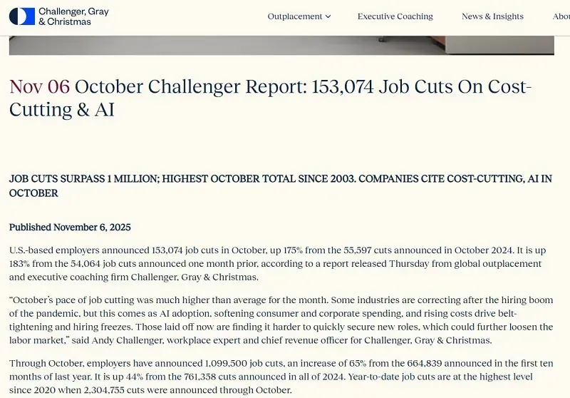 Hoa-Ky-Viec-lam-bi-cat-giam-thang-10-dat-muc-ky-luc-2.webp Hoa Kỳ: Việc làm bị cắt giảm tháng 10 đạt mức kỷ lục