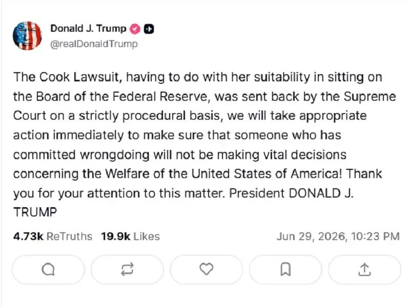 SCOTUS ngăn &ocirc;ng Trump sa thải Thống đốc Fed Lisa Cook